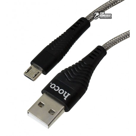 Кабель Micro-USB - USB, Hoco U32 Unswerving steel braided, 1 метр, в металлической оплетке