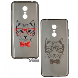 Чехол для Xiaomi Redmi 5 Plus, Pictures, силиконовый, hipster cat