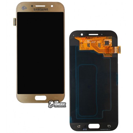 Дисплей для Samsung A520F Galaxy A5 (2017), золотистый, с сенсорным экраном (дисплейный модуль), original (PRC)