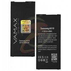 Аккумулятор Vamax для Samsung A510F Galaxy A5 (2016), Li-ion, 3,85 B, 2900 мАч #EB-BA510ABE Аккумулятор Vamax для Samsung A510F Galaxy A5 (2016), Li-ion, 3,85 B, 2900 мАч #EB-BA510ABE