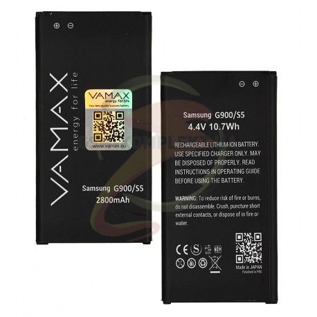 Аккумулятор Vamax для Samsung G900H Galaxy S5, (Li-Polymer 4.4V 3100mAh)