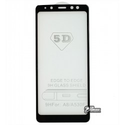 Загартоване захисне скло для Samsung A530 Galaxy A8 2018, 0,26 мм 9H, 3D Glass, чорний колір