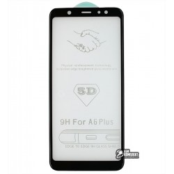 Закаленное защитное стекло для Samsung A605 Galaxy A6 Plus (A6+) 2018, 3D Glass ЛЮКС, 0,26 мм 9H, черное