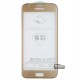 Закаленное защитное стекло для Samsung J330H Galaxy J3 (2017), 3D Glass ЛЮКС, 0,26 мм 9H, золотое