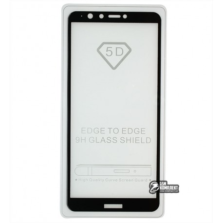 Закаленное защитное стекло для Huawei Y9 2018, 0,26 mm 9H, 2.5D, Full Glue, черное