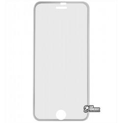 Закаленное защитное стекло для Apple iPhone 7 / iPhone 8, 0,26 мм 9H, 3D Glass, с серебристой алюминиевой рамкой