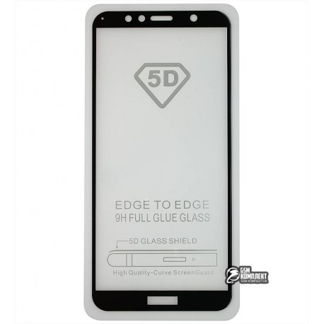 Закаленное защитное стекло для Huawei Y6 (2018), 0.26 mm 9H, 2,5D, Full Glue, черное