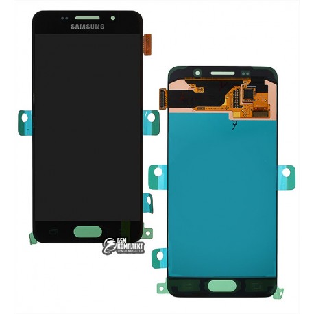 Дисплей для Samsung A310F Galaxy A3 (2016); Samsung, черный, с сенсорным экраном (дисплейный модуль), original, #GH97-18249B