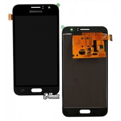 Дисплей для Samsung J120H Galaxy J1 (2016), черный, с сенсорным экраном (дисплейный модуль), с регулировкой яркости, (TFT), Сopy