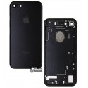 Корпус для iPhone 7, чорний, з власником SIM-карти, з бічними кнопками, матовий, Black Matte