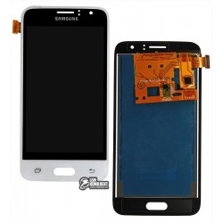 Дисплей для Samsung J120H Galaxy J1 (2016), белый, с сенсорным экраном (дисплейный модуль), без регулировки яркости, (TFT), Сopy