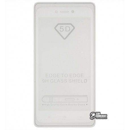 Закаленное защитное стекло для Xiaomi Redmi 4X, 0,26 мм 9H, 2.5D, Full Glue, белое