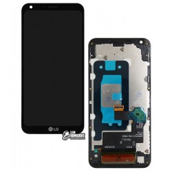 Дисплей для LG Q6 M700, черный, с рамкой, с сенсорным экраном (дисплейный модуль), original (PRC)