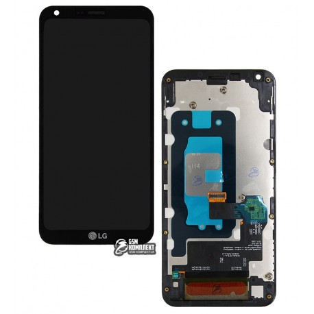 Дисплей для LG Q6 M700, черный, с рамкой, с сенсорным экраном (дисплейный модуль), original (PRC)