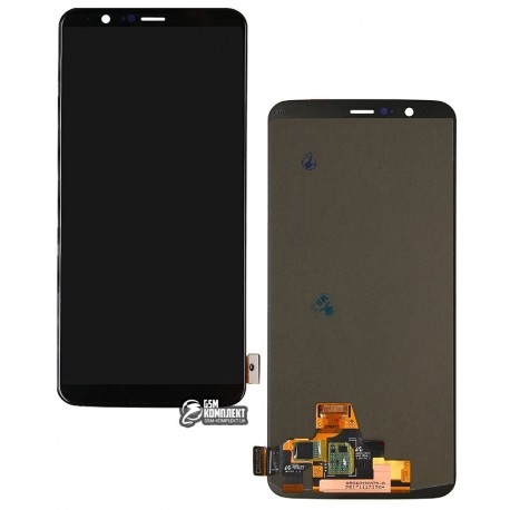 Дисплей для OnePlus 5T A5010, черный, с сенсорным экраном (дисплейный модуль)