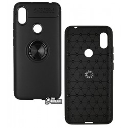 Чехол для Xiaomi Redmi S2, Auto Focus, силиконовый, с кольцом держателем, черный