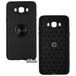 Чехол для Samsung J710 Galaxy J7 (2016), Auto Focus, силиконовый, с кольцом держателем, черный