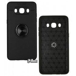 Чехол для Samsung J510 Galaxy J5 (2016), Auto Focus, силиконовый, с кольцом держателем, черный