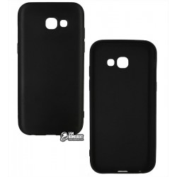 Чехол защитный для Samsung A5 (2017) A520, силиконовый, матовый, черный