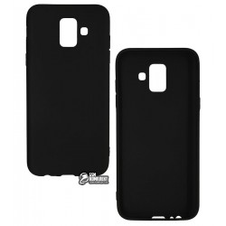 Чехол для Samsung A600 Galaxy A6 (2018), Joy, силиконовый, матовый, черный