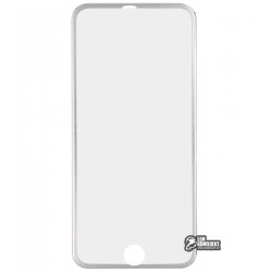 Закаленное защитное стекло для Apple iPhone 6 / iPhone 6s, 0,26 мм 9H, 3D Glass, с серебристой алюминиевой рамкой