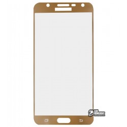 Закаленное защитное стекло для Samsung J700 Galaxy J7 (2016), 0,26 мм 9H, золотое