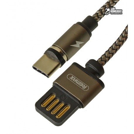 Кабель Type-C - USB, Remax RC-095a Gravity, магнитный, тканевый, 1,5 Ампер, 1метр