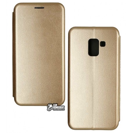 Чехол для Samsung A530 Galaxy A8, Fashion, кожзам, золотой