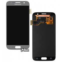 Дисплей для Samsung G930F Galaxy S7, сріблястий, з сенсорним екраном (дисплейний модуль)