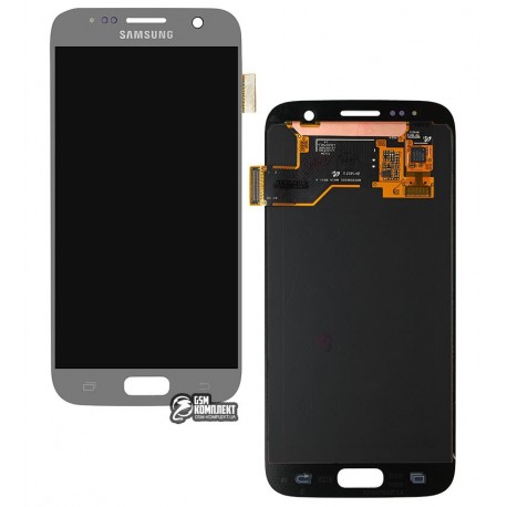 Дисплей для Samsung G930F Galaxy S7, сріблястий, з сенсорним екраном (дисплейний модуль)