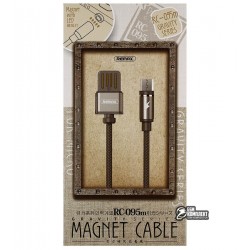 Кабель Micro-USB - USB, Remax RC-095a Gravity, магнитный, тканевый, 1,5 Ампер, 1метр