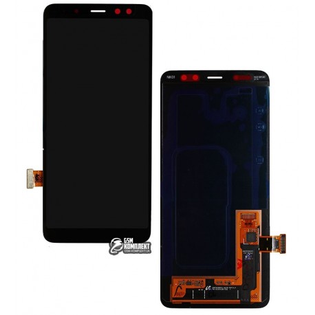 Дисплей для Samsung A530F Galaxy A8 (2018), A530F/DS Galaxy A8 (2018), черный, с сенсорным экраном (дисплейный модуль)