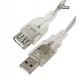 Кабель-удлинитель USB 2.0 - Patron AM/A, прозрачный, 1.8м