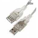 Кабель-удлинитель USB 2.0 - Patron AM/A, прозрачный, 1.8м