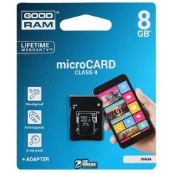 Карта памяти 8 Gb microSD GOODRAM SDHC Class4 (без адаптера)