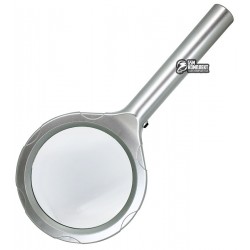 Лупа ручная MG8B-3 с LED подсветкой, 2x d90мм