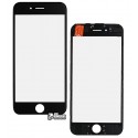Скло дисплея для iPhone 6S, з рамкою, з OCA-плівкою, чорний колір