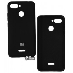 Чехол для Xiaomi Redmi 6, Silicone cover, силиконовый, софттач, черный