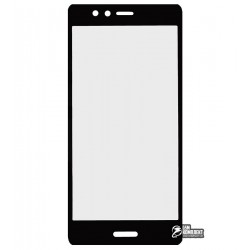 Закаленное защитное стекло для Huawei P9, 0,26 mm 9H, 3D черное, пластиковая рамка