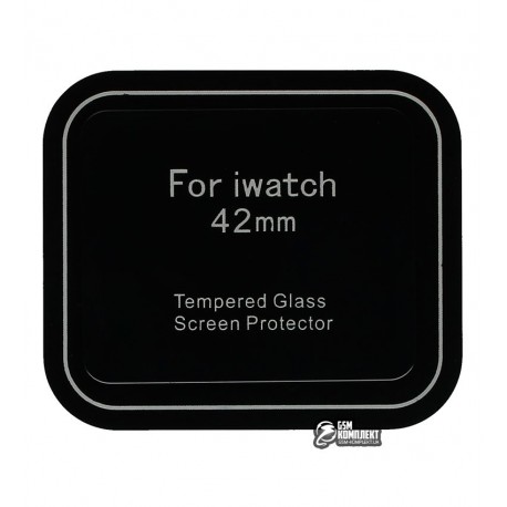 Закаленное защитное стекло для Apple Watch 42mm, 0,26 mm 9H, 2.5D, черное