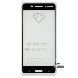 Закаленное защитное стекло для Nokia 6 Dual Sim, 0,25 мм, 2.5D, 9H, Full Glue, черное