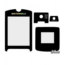 Скло корпусу для Motorola V3x, чорний, повний комлект Скло корпусу для Motorola V3x, чорний, повний комлект