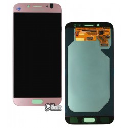 Дисплей для Samsung J730F Galaxy J7 (2017), розовый, с сенсорным экраном (дисплейный модуль), Original, #GH97-20736D