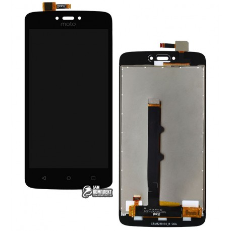 Дисплей для Motorola XT1750 Moto C, черный, с сенсорным экраном (дисплейный модуль), Сopy