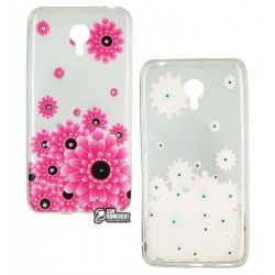 Чехол для Meizu M2 Note, силиконовый, со стразами, прозрачный