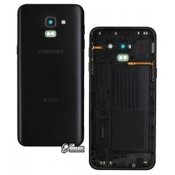 Задняя панель корпуса для Samsung J600F Galaxy J6, черная Задняя панель корпуса для Samsung J600F Galaxy J6, черная