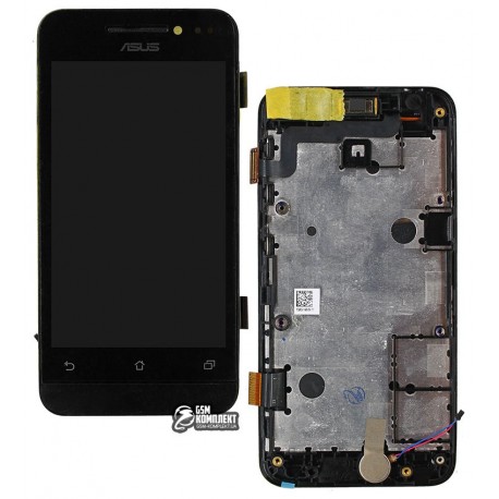 Дисплей для Asus ZenFone 4 (A400CXG), черный, с рамкой, с сенсорным экраном (дисплейный модуль)