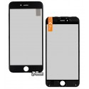 Скло дисплея для iPhone 6S Plus, з рамкою, з поляризационной плівкою, з OCA-плівкою, чорний колір