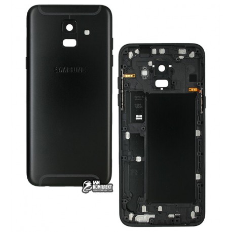 Задняя панель корпуса для Samsung A600F Dual Galaxy A6 (2018), черная