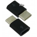 Адаптер micro USB to USB Type-C, чорний